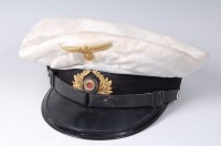 Lot 1196 - A German Kriegsmarine Summer issue peaked cap.