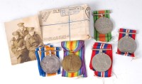 Lot 1236 - A WW I British War and Victory duo, naming G -...