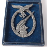 Lot 1260 - A German Anti-Aircraft Artillery War badge,...