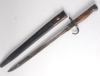 Lot 1262 - A 1907 pattern bayonet, the 43cm single edged...