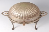 Lot 1270 - An early 20th century silver plated bacon dish...