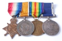 Lot 1284 - A WW I Naval group of four medals to include...