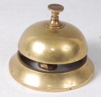 Lot 1289 - A brass military reception bell, stamped to...