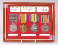 Lot 1291 - A family group of four medals to include Queen'...