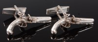Lot 1297 - A pair of gentleman's sterling silver...