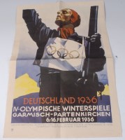 Lot 1324 - A Deutschland 1936 Olympic Games poster, 61 x...