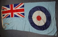 Lot 1328 - A WW II R.A.F. ensign having stitched cotton...