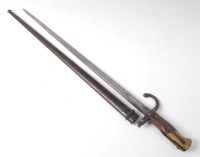 Lot 1366 - A French Model 1874 Gras bayonet, the 52.5 cm...