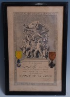 Lot 1372 - A WW I French casualty duo to include Medaille...