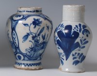 Lot 10 - An 18th century Delft vase, of shouldered...