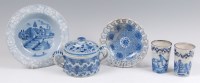 Lot 18 - Assorted Delftware, to include; twin handled...