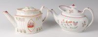 Lot 25 - A circa 1800 New Hall teapot, of elliptical...
