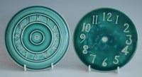Lot 36 - A high-fired pottery clock dial, possibly...