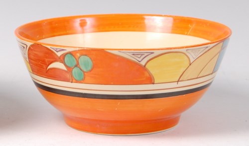 Lot 50 - A Clarice Cliff Melons pattern pottery footed...