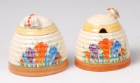 Lot 61 - Two Clarice Cliff Crocus pattern pottery honey...