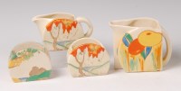 Lot 70 - A Clarice Cliff Delecia pattern Bonjour shaped...