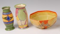 Lot 79 - A Clarice Cliff Windbells pattern pottery...