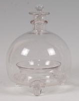 Lot 84 - A Victorian glass fly-trap and stopper, with...
