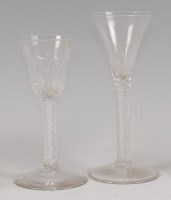 Lot 85 - A George III cordial glass, having funnel bowl,...
