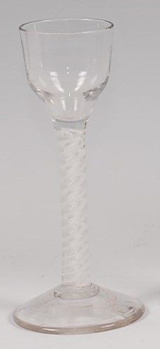Lot 96 - A mid-18th century pedestal cordial glass,...