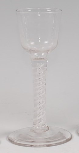 Lot 97 - A mid-18th century pedestal cordial glass,...