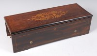Lot 114 - A 19th century Swiss rosewood cased music box,...