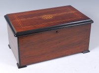 Lot 115 - A 19th century Swiss rosewood cased music box,...