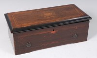 Lot 117 - A late 19th century Swiss rosewood and faux...