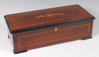 Lot 118 - A 19th century Swiss rosewood and marquetry...