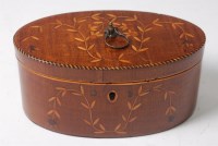 Lot 125 - A George III mahogany, satinwood and chequer...