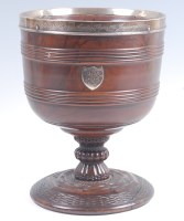 Lot 133 - An 18th century lignum vitae wassail bowl, of...