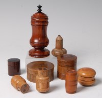 Lot 152 - An early 19th century treen spice jar, the...