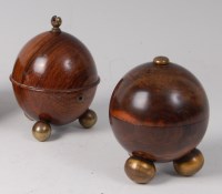 Lot 160 - A Victorian rosewood string box of spherical...