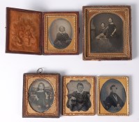 Lot 176 - Five various 19th century portrait ambrotypes,...