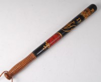 Lot 191 - A William IV police truncheon, polychrome...