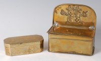 Lot 200 - An 18th century Dutch brass tobacco box,...
