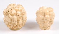 Lot 232 - A Japanese Meiji period carved ivory walking...