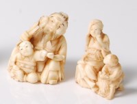 Lot 236 - A Japanese Meiji period carved ivory netsuke...