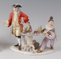 Lot 2057 - A 19th century Meissen porcelain figure group,...