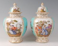 Lot 2063 - A pair of late 19th century Dresden porcelain...