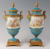 Lot 2065 - A pair of 19th century French porcelain and...