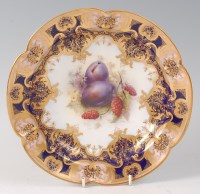Lot 2068 - A Royal Worcester porcelain cabinet plate,...