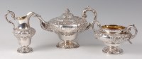 Lot 2084 - An early Victorian silver pedestal teapot and...