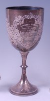 Lot 2086 - An Edwardian silver pedestal trophy goblet,...