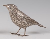 Lot 2101 - A Continental silver model of a thrush, with...