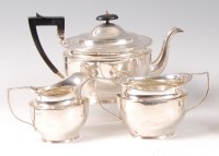 Lot 2108 - An Edwardian silver three-piece teaset,...