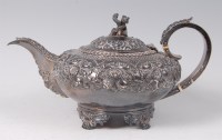 Lot 2113 - A George IV teapot, of squat circular form,...