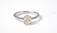 Lot 2137 - A 1.06ct GIA certified yellow diamond ring,...