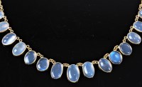 Lot 2151 - A contemporary moonstone riviere necklace, the...