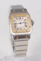 Lot 2186 - A lady's Cartier bi-metal, steel and 18ct gold...